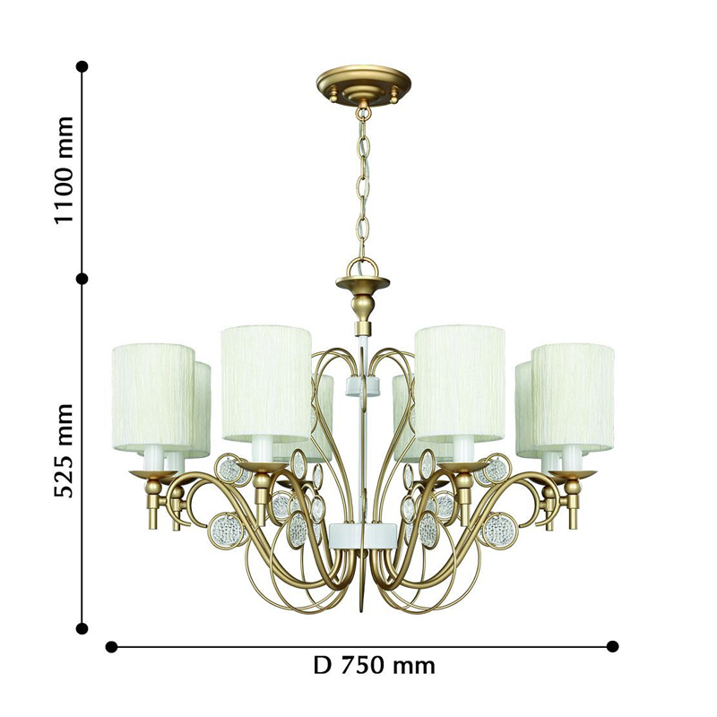 Ажурная люстра с тканевыми плафонами Montpellier D75 см в Саратове