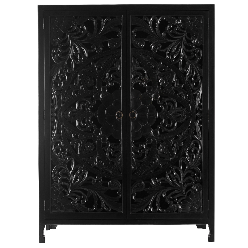 Шкаф Beauden Lace Cabinet Black Черный в Саратове | Loft Concept 