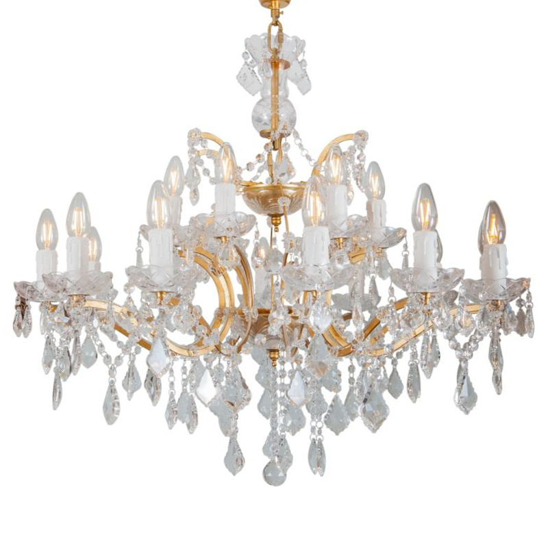 Люстра 19th c. Rococo IRON & CLEAR CRYSTAL GOLD Chandelier 18 Золотой Прозрачное Стекло в Саратове | Loft Concept 