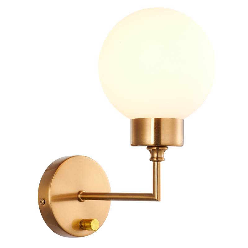 Бра Zibille Sconce brass Латунь Белое матовое стекло в Саратове | Loft Concept 