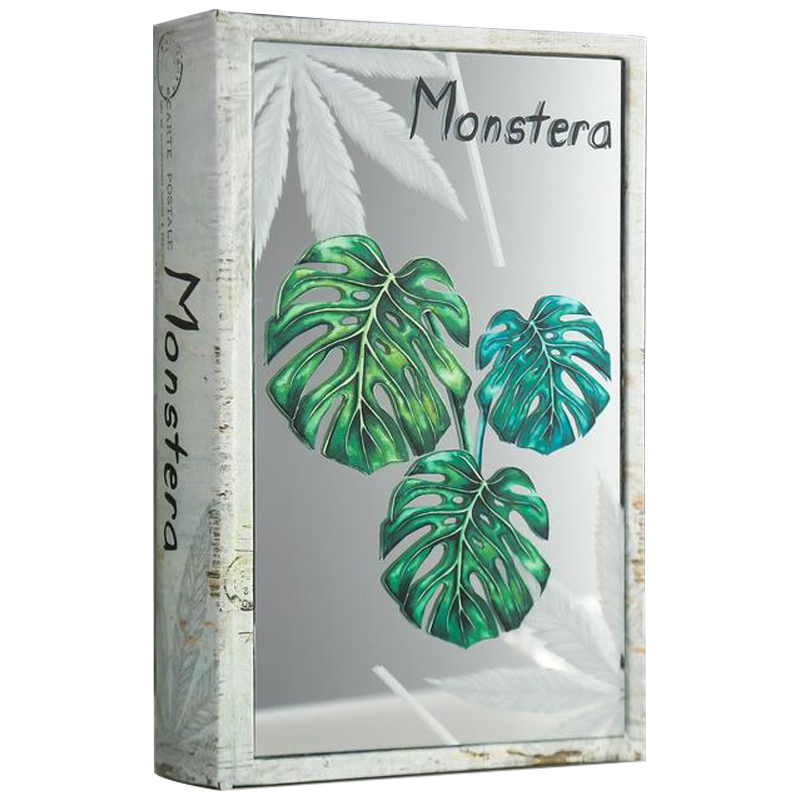 Шкатулка-книга Monstera Leaves Mirror Book Box Серый Зеленый Бежевый Шкатулка-книга Monstera Leaves Mirror Book Box Серый Зеленый Бежевый в Саратове | Loft Concept