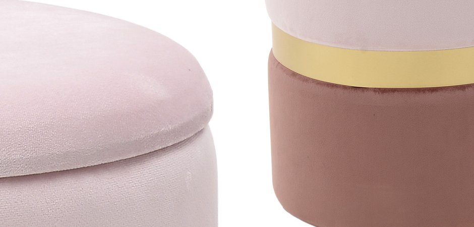 Комплект пуфов Golden Belt Soft Pink & Deep Pink Комплект пуфов Golden Belt Soft Pink & Deep Pink - Loft-Concept в Саратове