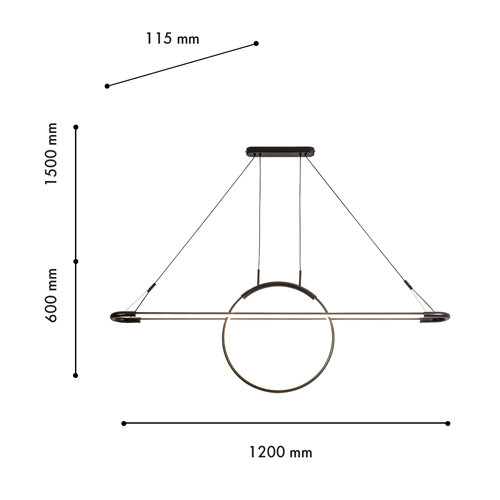 Светодиодная люстра Black LED Circle and Oval Lamp в Саратове