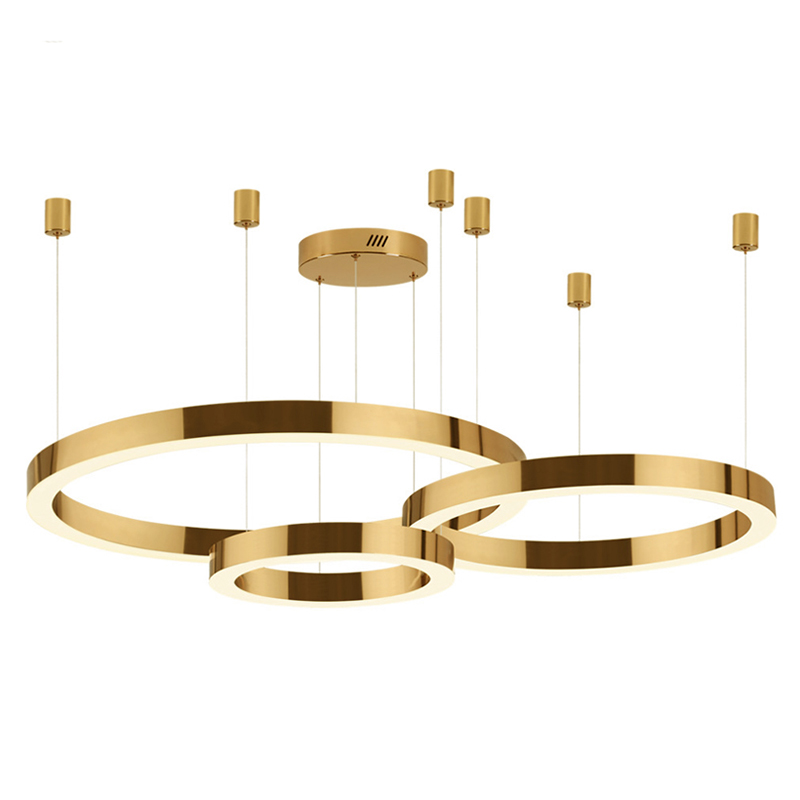 Люстра 3 Gold Ring Horizontal Золотой в Саратове | Loft Concept 