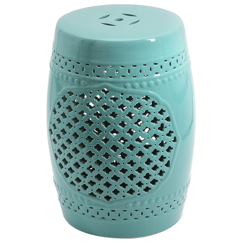 Керамический табурет Quatrefoil Garden Stool - Turquoise Бирюзовый в Саратове | Loft Concept 
