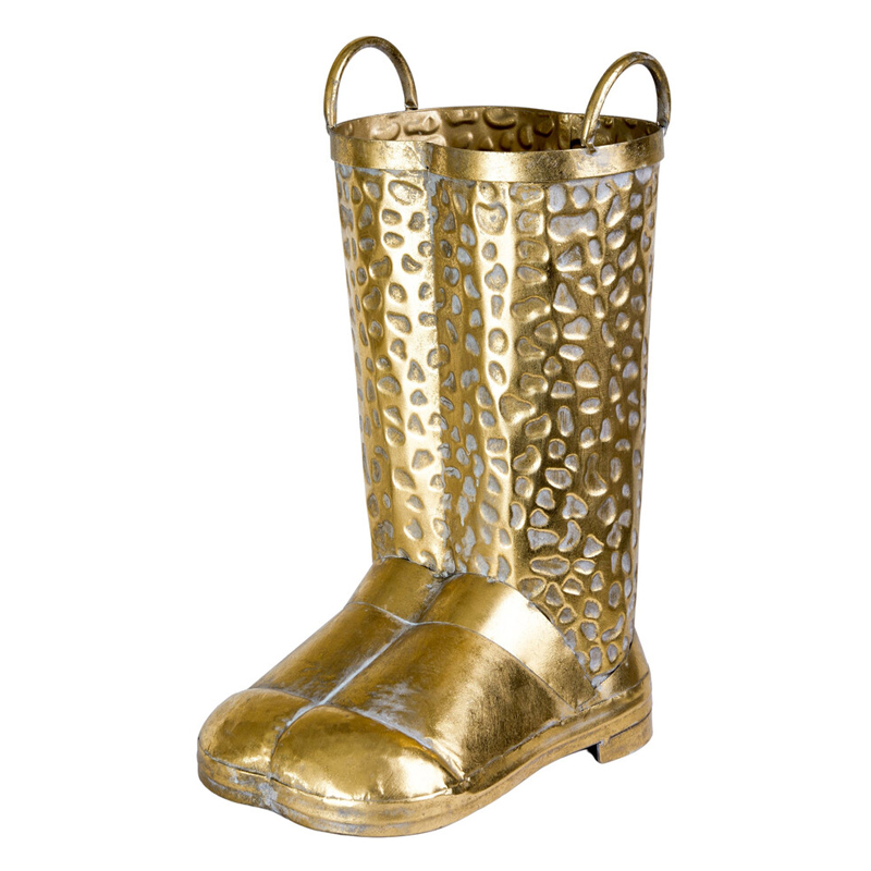 Ваза в форме сапог с рельефной текстурой и ручками Vase Boot Винтажное Темное Золото Ваза в форме сапог с рельефной текстурой и ручками Vase Boot Винтажное Темное Золото в Саратове | Loft Concept