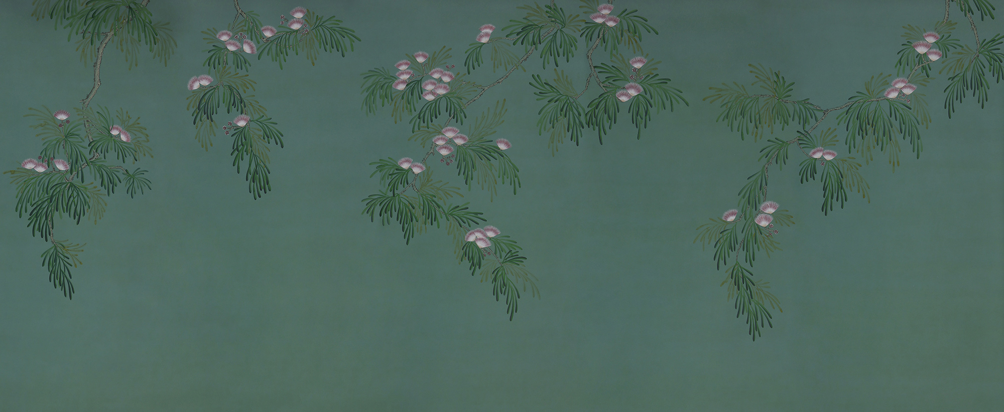 Обои ручная роспись Silk Tree Blossom on Sung Green Williamsburg Обои ручная роспись Silk Tree Blossom on Sung Green Williamsburg - постер Loft-Concept в Саратове