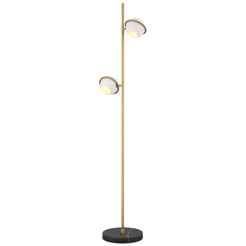 Торшер Eichholtz Floor Lamp Aprillia Золотой Белый Черный Мрамор Nero в Саратове | Loft Concept 