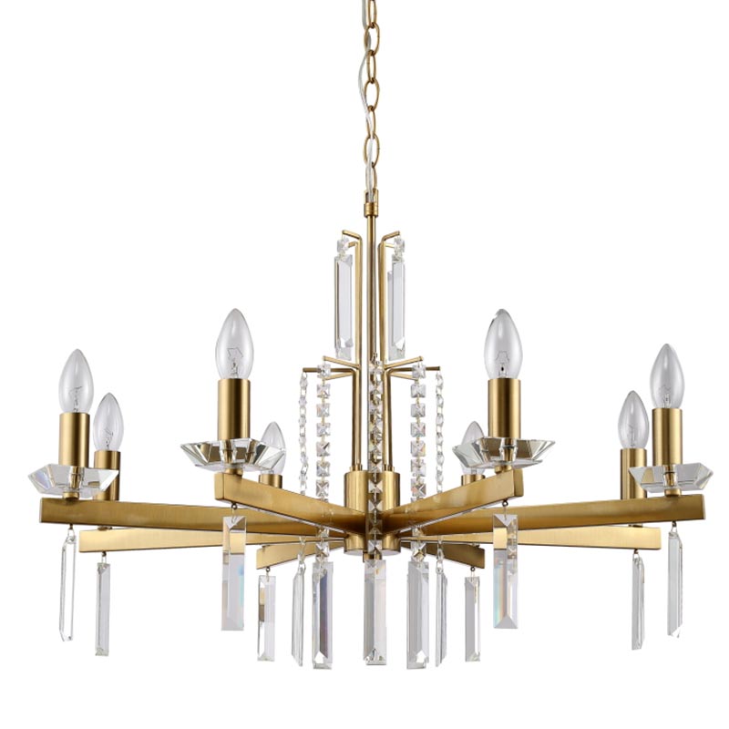 Люстра Vivien Crystal Brass Chandelier 8 Латунь Серый в Саратове | Loft Concept 