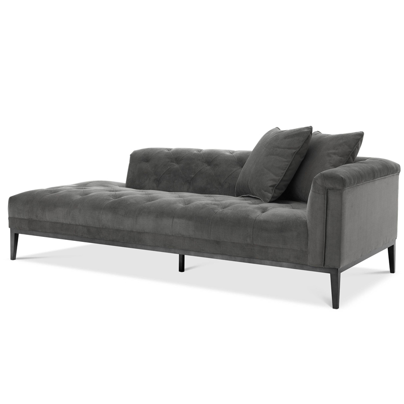 Кушетка Eichholtz Lounge Sofa Cesare Right grey Серый Темная бронза в Саратове | Loft Concept 