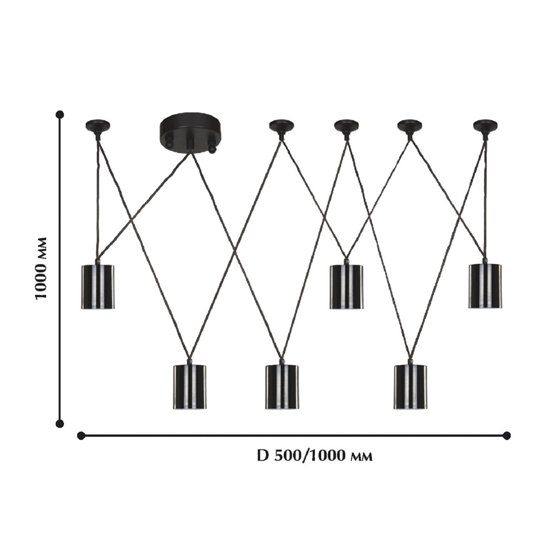 Черная каскадная люстра Wireflow Suspension в Саратове