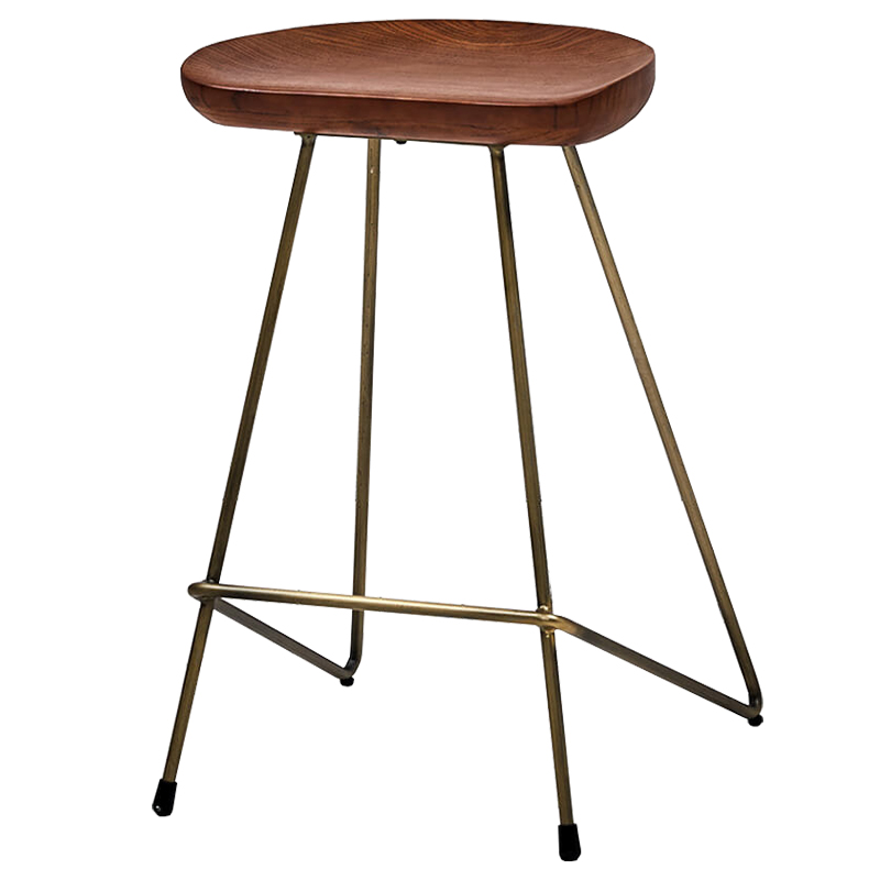 Барный стул Foester Wood Stool Бронза Коричневый в Саратове | Loft Concept 