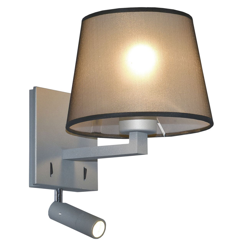 Бра с абажуром и поворотным спотом Trumpet Lamp Grey Серый в Саратове | Loft Concept 