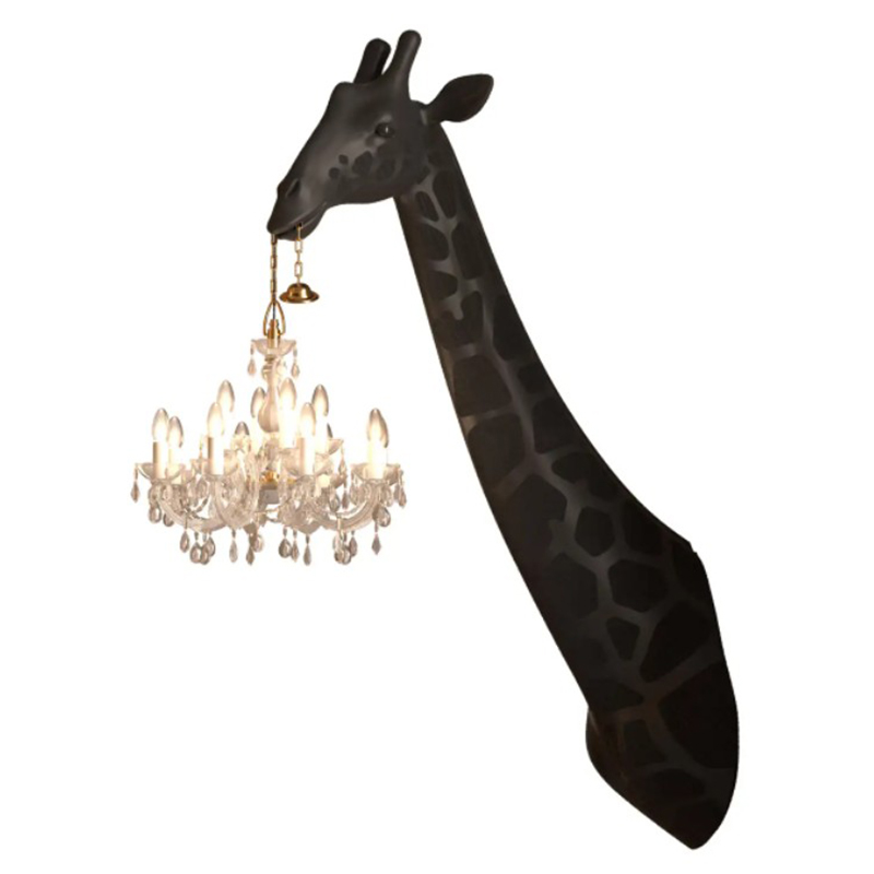 Бра черный жираф Black Giraffe Wall Lamp Sconce Chandalier Черный в Саратове | Loft Concept 