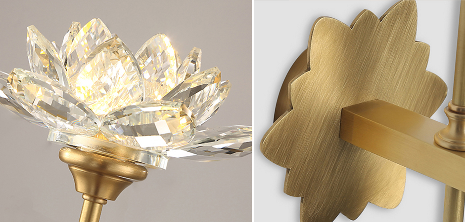 Бра Хрустальный Цветок Лотоса Lotus flower Wall Clear Glass D Бра Хрустальный Цветок Лотоса Lotus flower Wall Clear Glass D - Loft-Concept в Саратове