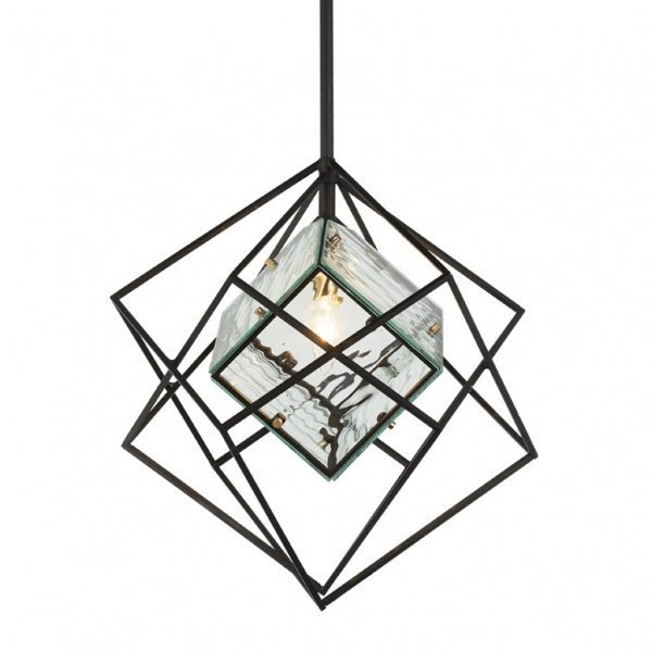 Люстра Glass Cub Pendant 40 Черный в Саратове | Loft Concept 