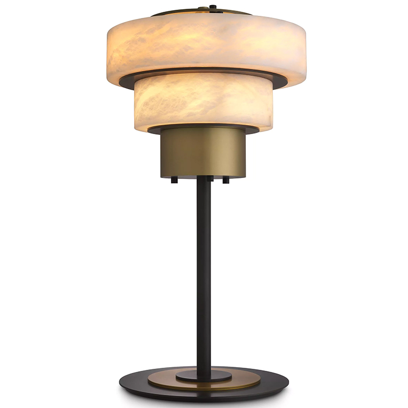 Настольная лампа Eichholtz Table Lamp Zereno Белый Латунь Черный в Саратове | Loft Concept 