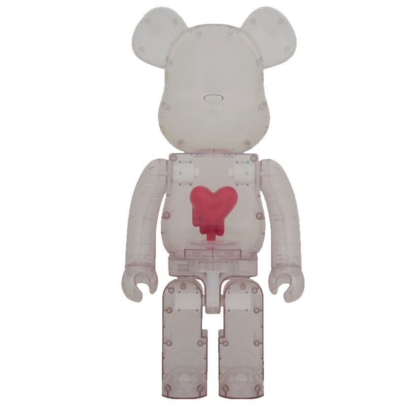 Статуэтка Bearbrick Red Heart Прозрачный (Transparent) Красный в Саратове | Loft Concept 