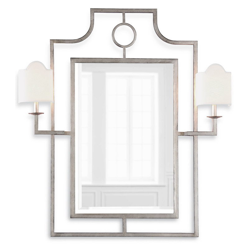 Зеркало с бра Mirror with Sconces Dairile Silver Серебряный в Саратове | Loft Concept 