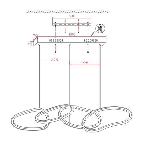 Люстра подвесная с 4-мя асимметричными кольцами золотого цвета Ring Horizontal Люстра подвесная с 4-мя асимметричными кольцами золотого цвета Ring Horizontal в Саратове