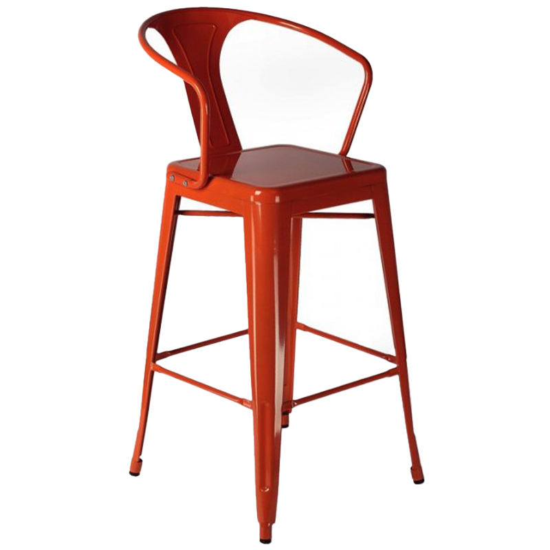 Барный стул Tolix Bar Stool 75 Armchair Backed Черный Оранжевый Красный Желтый Белый в Саратове | Loft Concept 