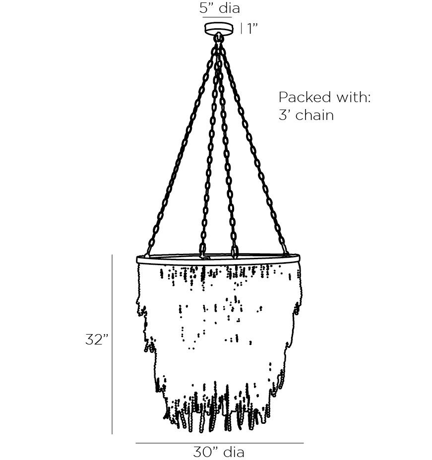 Люстра Амбре деревянные бусы LIZZY CHANDELIER в Саратове