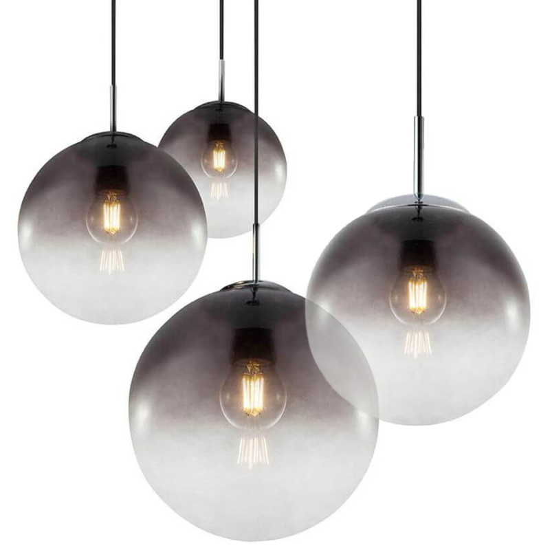 Светильник Ball Sunrise Pendant lamp smok 1 плафон Стекло Смок Хром в Саратове | Loft Concept 