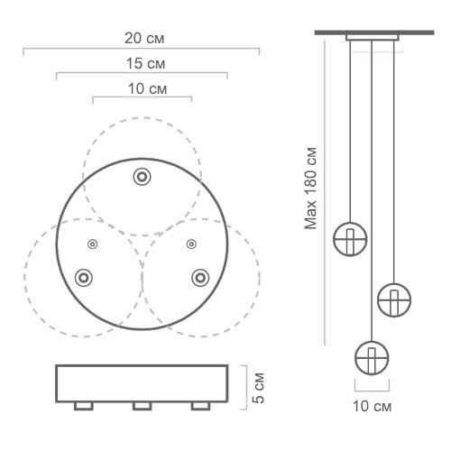 Люстра Bocci 14.3 Three Pendant Led Crystal Glass Ball 3 в Саратове