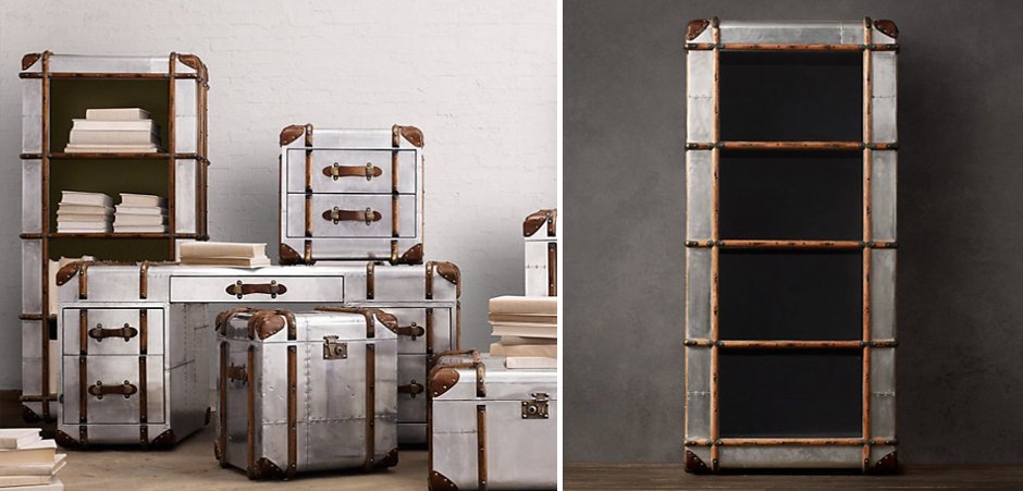 RH Richards Polished Aluminum Shelving Bookcase RH Richards Polished Aluminum Shelving Bookcase - Loft-Concept в Саратове
