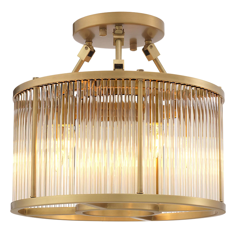 Потолочный светильник Eichholtz  Ceiling Lamp Bernardi S Brass Прозрачное Стекло Латунь в Саратове | Loft Concept 