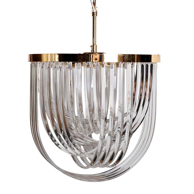 Люстра Retro FROZEN GLASS Chandelier gold Глянцевое золото в Саратове | Loft Concept 