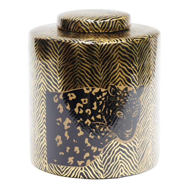 Ваза Leopard Vase black and gold 25 Черный Золотой в Саратове | Loft Concept 