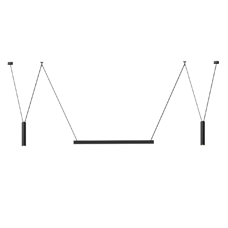 Комплект трековой системы из трех светильников черного цвета Flos Wireline Lighting Черный Комплект трековой системы из трех светильников черного цвета Flos Wireline Lighting Черный в Саратове | Loft Concept