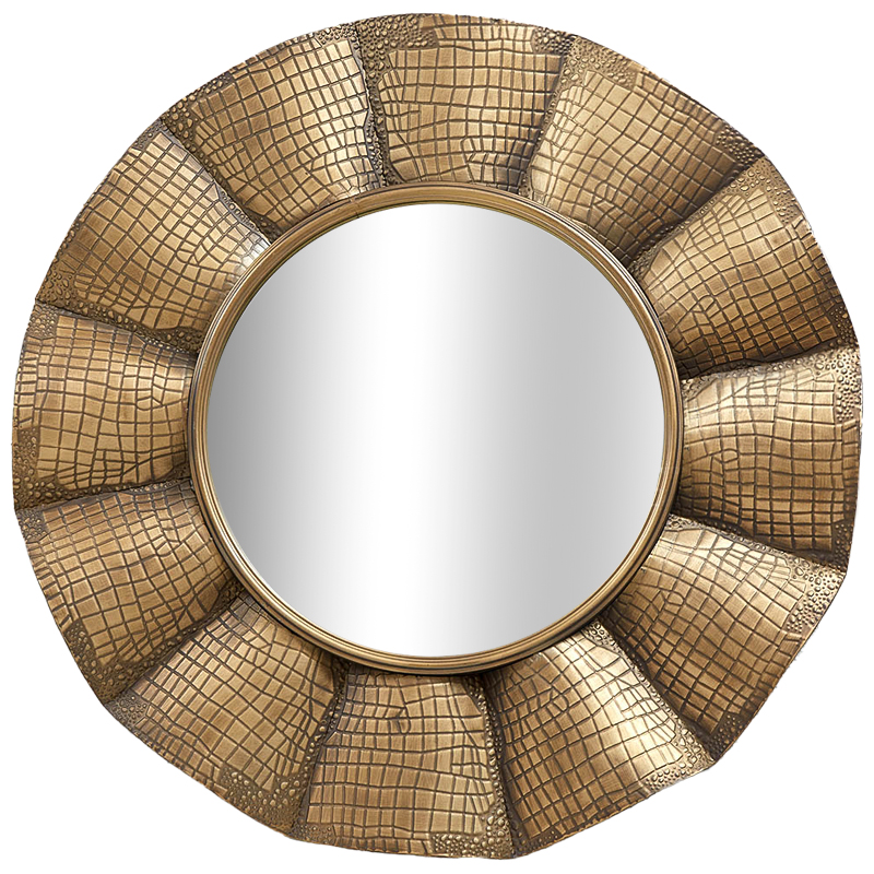 Круглое зеркало Aguirre Round Brass Mirror Латунь Зеркало в Саратове | Loft Concept 