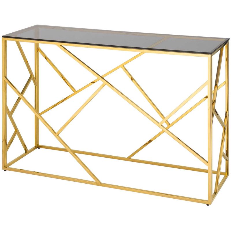 Консоль Geometry Serene Phoenix Gold Золотой Стекло Смок Консоль Geometry Serene Phoenix Gold Золотой Стекло Смок в Саратове | Loft Concept