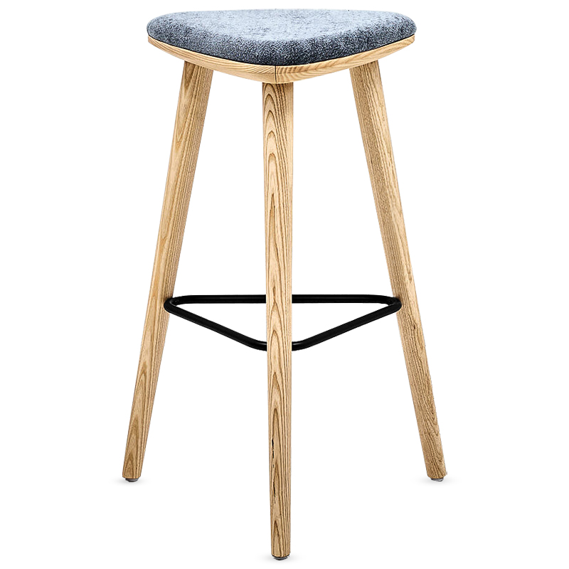 Барный стул Bitan Stool Черный Древесина Серый в Саратове | Loft Concept 