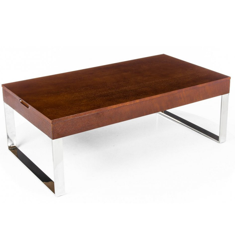 Кофейный стол Annecy Coffee Table brown Коричневый Хром в Саратове | Loft Concept 