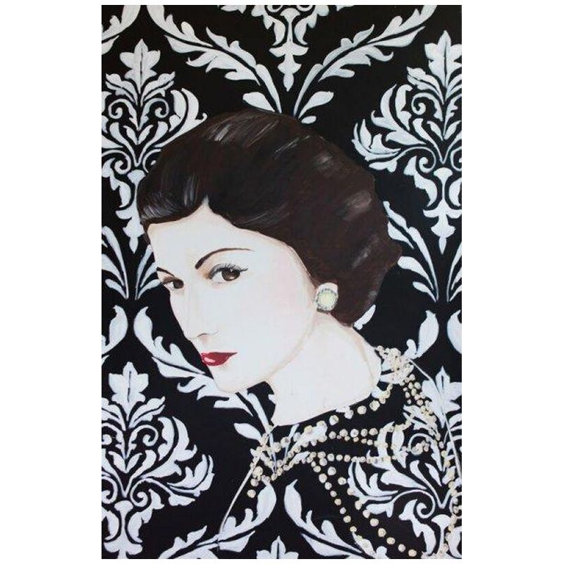 Картина “Coco Chanel with Damask Wallpaper” Мульти Картина “Coco Chanel with Damask Wallpaper” Мульти в Саратове | Loft Concept