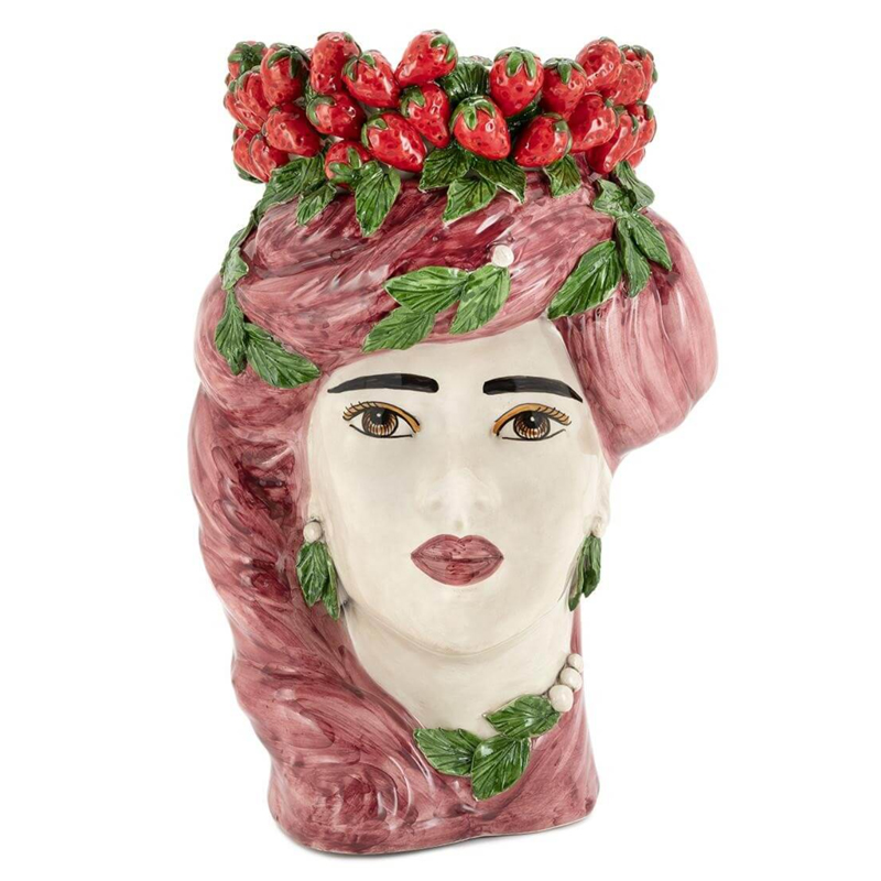 Ваза VASE STRAWBERRIES HEAD LADY BIG Red Бургундский красный в Саратове | Loft Concept 