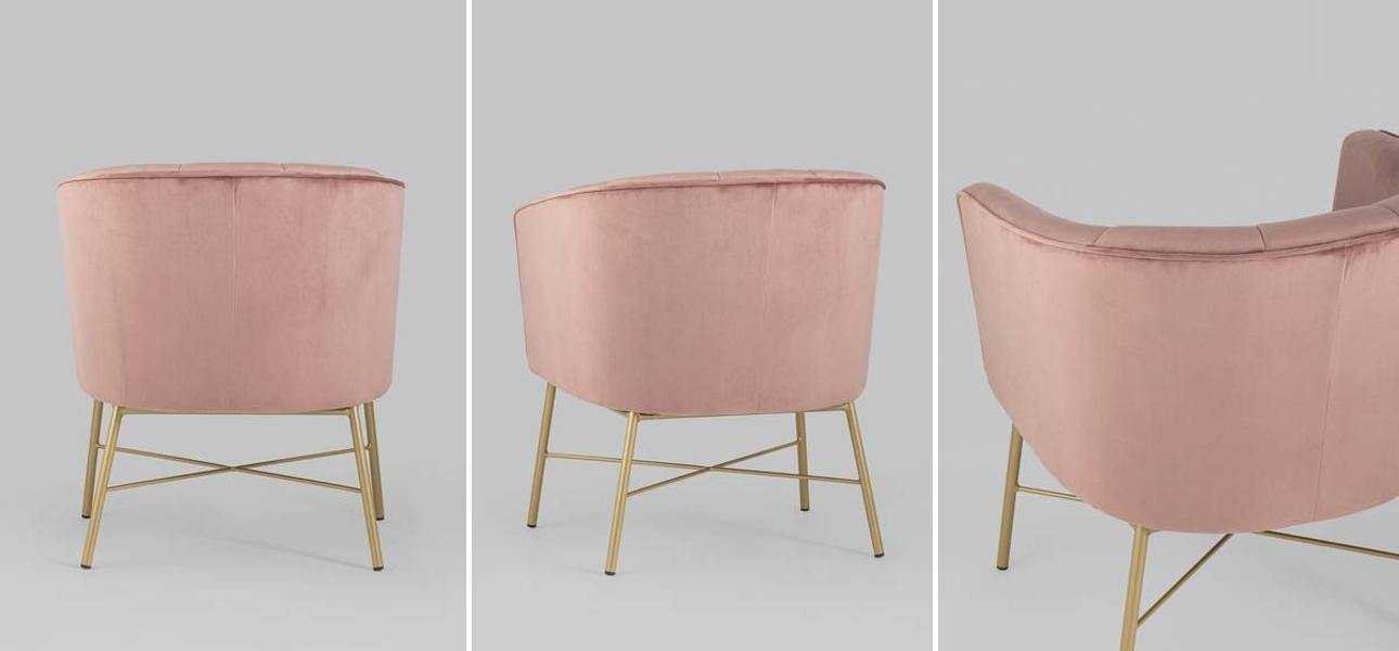 Кресло Mabel велюр цвет пыльно-розовый - фото №1