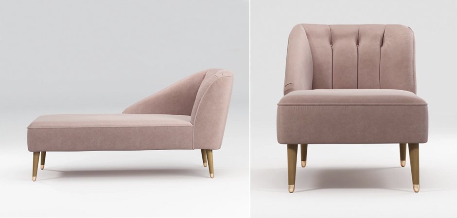 Кушетка Chaise Longue, Pink Cotton Velvet Кушетка Chaise Longue, Pink Cotton Velvet - Loft-Concept в Саратове