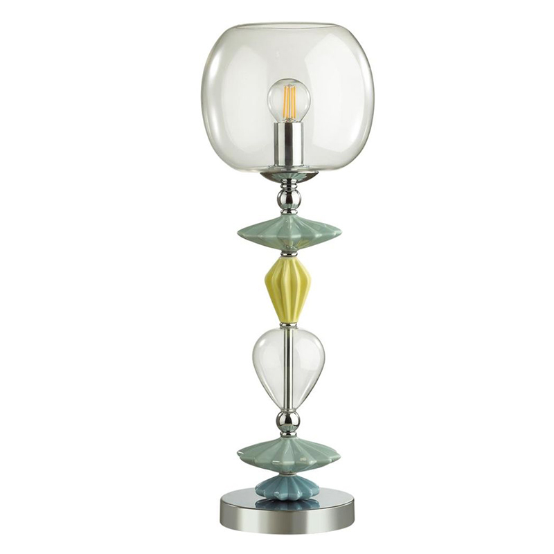 Настольная лампа Iris Glass Table lamp Candy chrome Прозрачный (Transparent) Желтый Зеленый Хром Голубой в Саратове | Loft Concept 