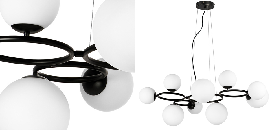 Люстра Bubbles on 4 Rings Chandelier Black Люстра Bubbles on 4 Rings Chandelier Black - Loft-Concept в Саратове