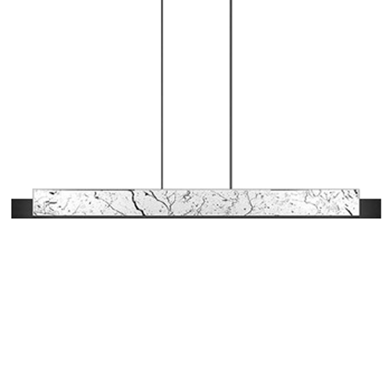 Люстра Leonce Marble Linear Chandelier White Черный Белый Мрамор Bianco в Саратове | Loft Concept 