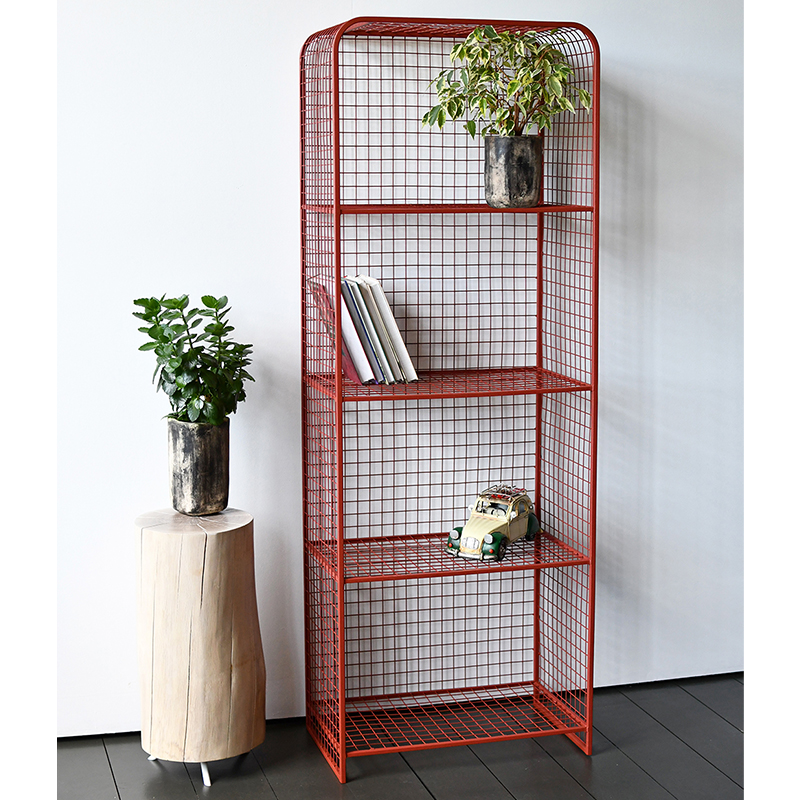 Стеллаж Weir Industrial Metal Rust Rack Красный в Саратове | Loft Concept 