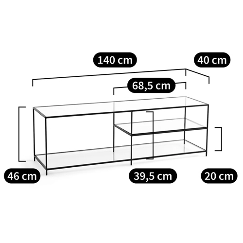 ТВ-тумба из стекла и металла Tingey Metal Glass TV Stand в Саратове