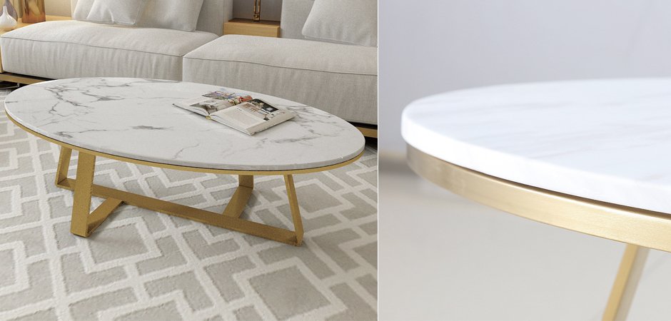 Кофейный стол Marble Oval Table Кофейный стол Marble Oval Table - Loft-Concept в Саратове