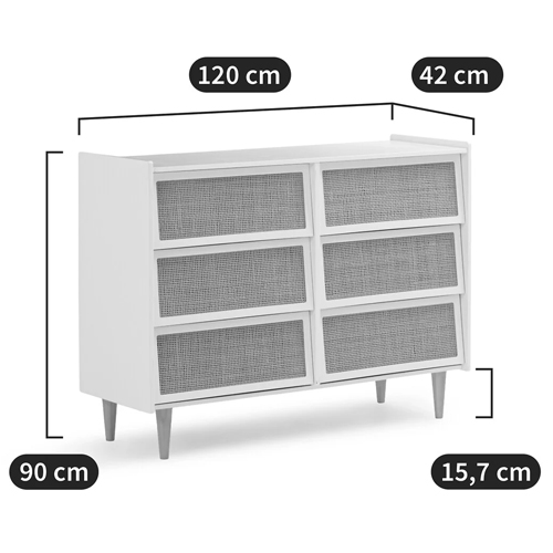 Комод с 6-ю ящиками из плетеного ротанга Remi Green Wicker Furniture Комод с 6-ю ящиками из плетеного ротанга Remi Green Wicker Furniture в Саратове