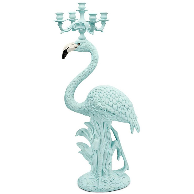 Подсвечник Candleholder Flamingo Bisc. Azure Matt Бирюзовый в Саратове | Loft Concept 