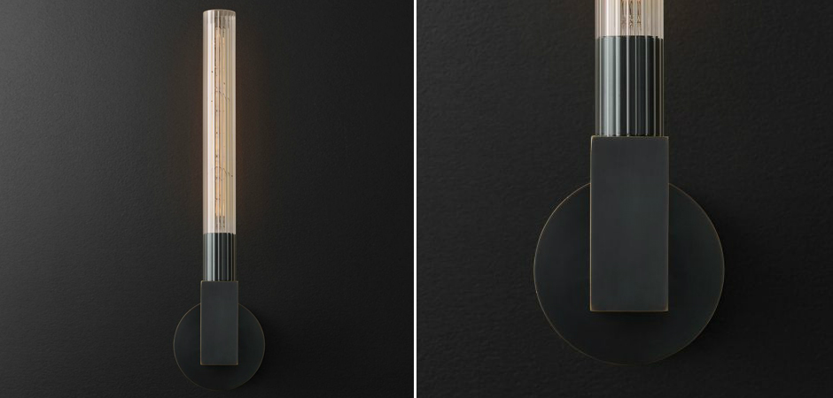 Бра RH CANNELLE wall lamp SINGLE Sconces Black Бра RH CANNELLE wall lamp SINGLE Sconces Black - Loft-Concept в Саратове